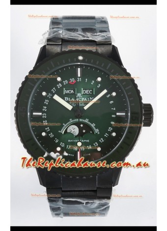 Blancpain Bathyscaphe Ceramic Casing Superclone Watch in Green Dial 