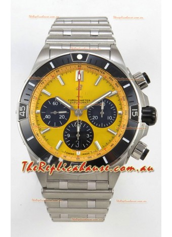 Breitling Chronomat Super Clone B01 42 Edition Swiss 904L Steel Watch Yellow Dial 
