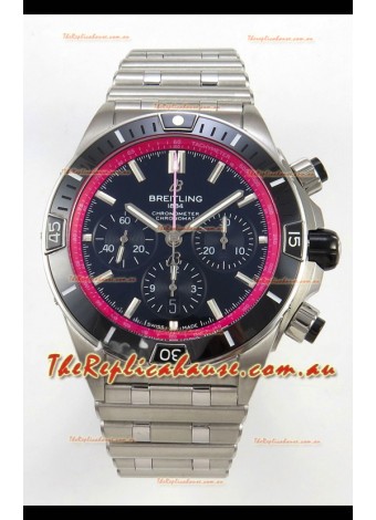Breitling Chronomat Super Clone B01 42 Edition Swiss 904L Steel Watch Black/Red Dial 
