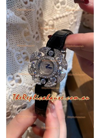 Bvlgari Divas's Dream Edition Watch in Steel Casing - Diamonds Paved Dial Swiss Replica