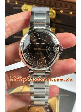 Ballon De Cartier Brown Dial 1:1 Mirror Swiss Replica Watch in 904L Steel Casing - 42MM
