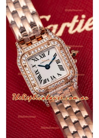 Cartier PANTHERE Superclone 20MM Swiss Replica Watch in Rose Gold Case