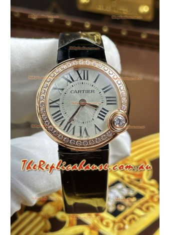 Ballon Blanc De Cartier Swiss Quartz Replica Watch in Rose Gold Casing