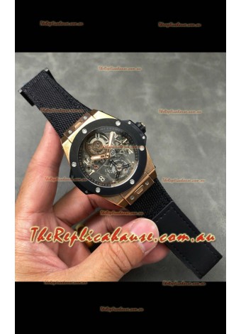 Hublot Big Bang Tourbillon Rose Gold Casing Ceramic Bezel Watch in 45MM 1:1 Mirror Replica