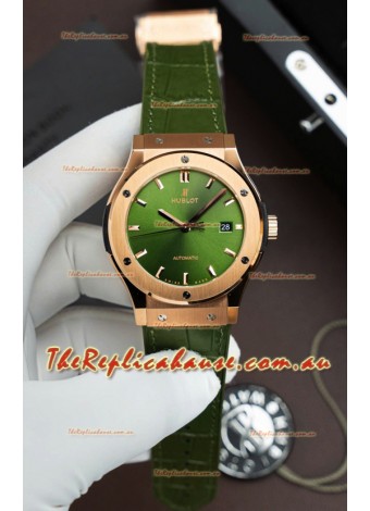 Hublot Super Clone Classic Fusion Titanium Rose Gold Green Dial 42MM Watch