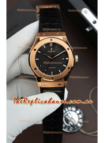 Hublot Super Clone Classic Fusion Titanium Rose Gold Black Dial 42MM Watch