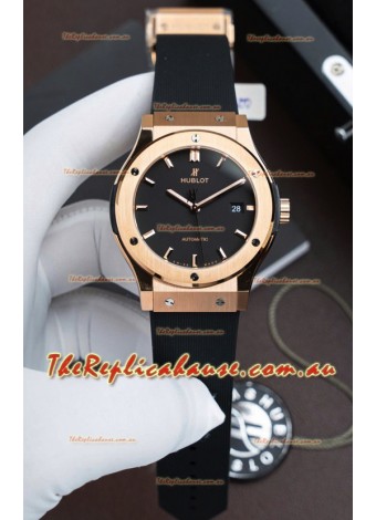Hublot Super Clone Classic Fusion Titanium Rose Gold Black Dial 42MM Watch