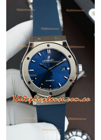 Hublot Super Clone Classic Fusion Titanium Blue Dial 42MM Watch