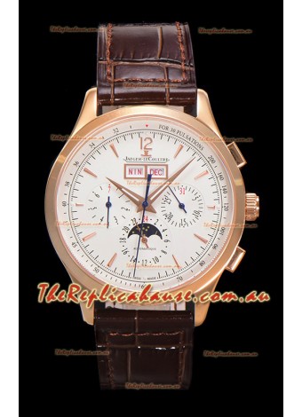 Jaeger LeCoultre Master Control Chronograph Calendar Rose Gold Swiss Replica Watch 