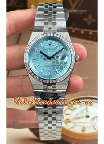 Rolex Land-Dweller 127336 Ice Blue Honeycomb 40MM Swiss Replica Watch 