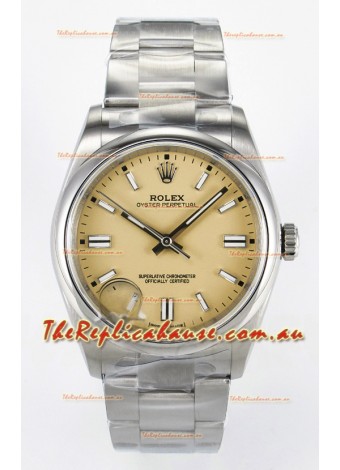 Rolex Oyster Perpetual Super Clone REF#126000 36MM Beige Dial Swiss Replica