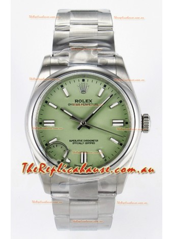 Rolex Oyster Perpetual Super Clone REF#126000 36MM Pistachio Dial Swiss Replica