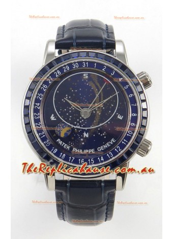 Patek Philippe Grand Complications 6102 Blue Dial Blue Diamonds Swiss Replica Watch 