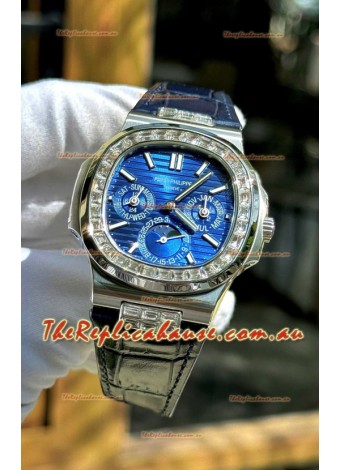 Patek Philippe Nautilus 5740 Perpetual Calendar Stainless Steel Purple Dial Swiss Replica Watch