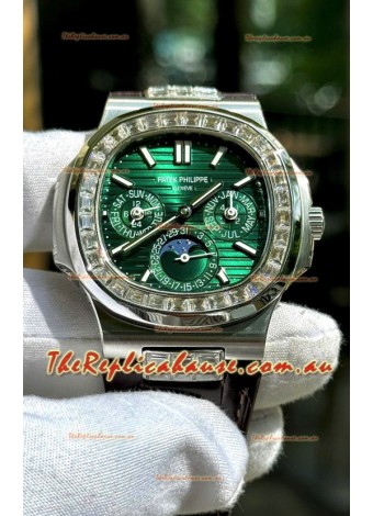 Patek Philippe Nautilus 5740 Perpetual Calendar Stainless Steel Green Dial Swiss Replica Watch