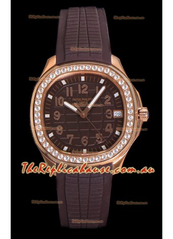 Patek Philippe Super Clone Aquanaut Rose Gold Brown Dial 38.5MM Watch 