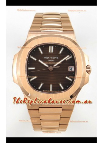 Patek Philippe Super Clone Nautilus 5711/1R-001 in Rose Gold Brown Dial
