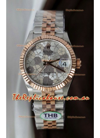 Rolex Datejust Cal.3235 Movement Super Clone Rose Gold 2 Tone 31MM Motif Dial Watch 