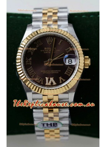 Rolex Datejust Cal.3235 Movement Super Clone Rose Gold 2 Tone 31MM Brown Dial Watch 