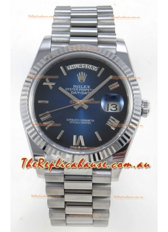 Rolex Day Date Super Clone Blue Roman Dial 40MM 220 Grams Swiss Replica watch 