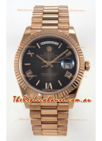 Rolex Day Date Super Clone Ombre Brown Dial 40MM 220 Grams Swiss Replica watch 