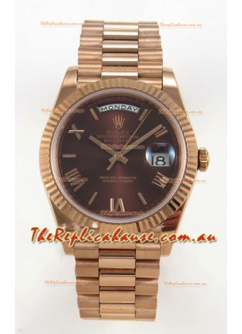 Rolex Day Date Super Clone Brown Dial 40MM 220 Grams Swiss Replica watch 