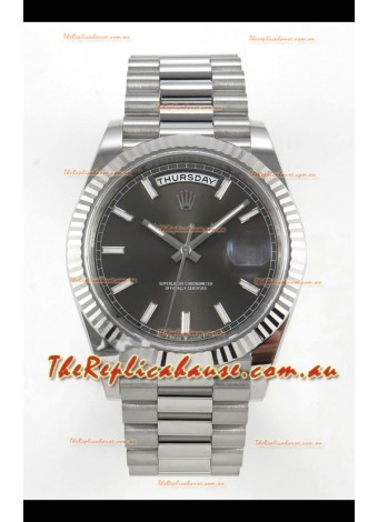 Rolex Day Date Super Clone Grey Dial 40MM 210 Grams Swiss Replica watch 
