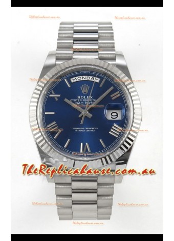 Rolex Day Date Super Clone Blue Roman Dial 40MM 220 Grams Swiss Replica watch 