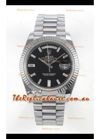 Rolex Day Date Super Clone Black Dial 40MM 188 Grams Swiss Replica watch 