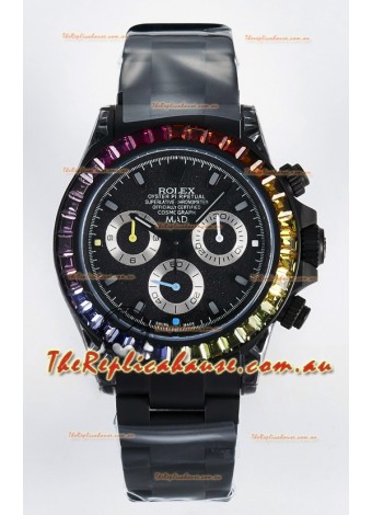 Rolex Daytona MAD 1:1 Swiss Mirror Replica Black Dial Cal.4130 Movement