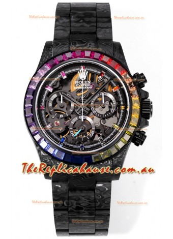 Rolex Daytona Blaken Black Carbon 1:1 Swiss Mirror Replica Skeleton Dial Cal.4130 Movement