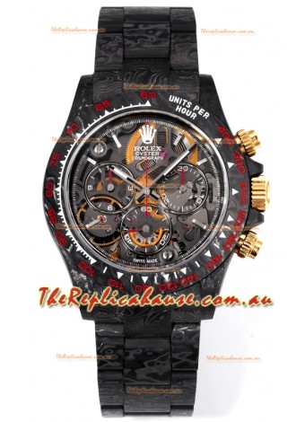 Rolex Daytona Blaken Black Carbon 1:1 Swiss Mirror Replica Skeleton Dial Cal.4130 Movement