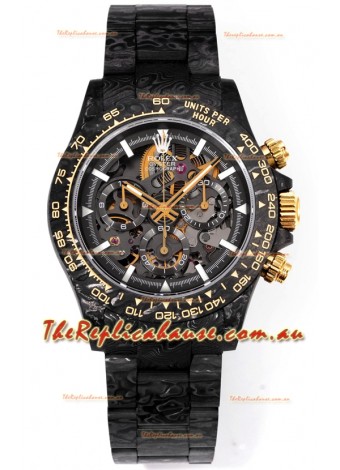 Rolex Daytona Blaken Black Carbon 1:1 Swiss Mirror Replica Skeleton Dial Cal.4130 Movement