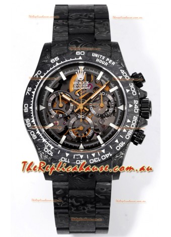 Rolex Daytona Blaken Black Carbon 1:1 Swiss Mirror Replica Skeleton Dial Cal.4130 Movement