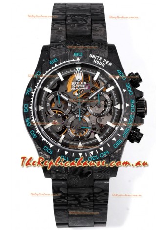 Rolex Daytona Blaken Black Carbon 1:1 Swiss Mirror Replica Skeleton Dial Cal.4130 Movement