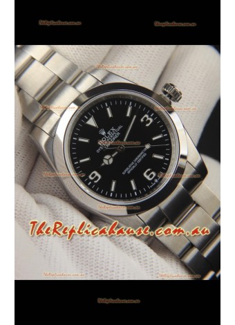 Rolex Explorer I Japanese Movement Replica Watch in Stainless Steel Black Dial 36MM