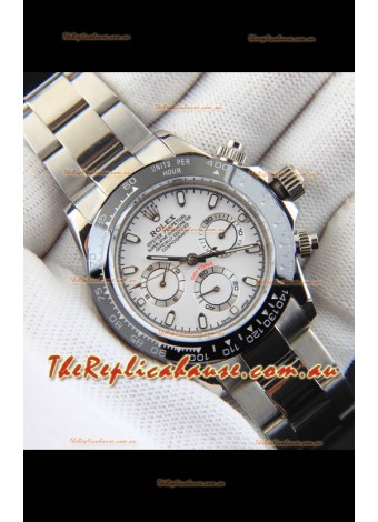Rolex Daytona Japanese Movement Replica Watch in White Dial - Ceramic Bezel 