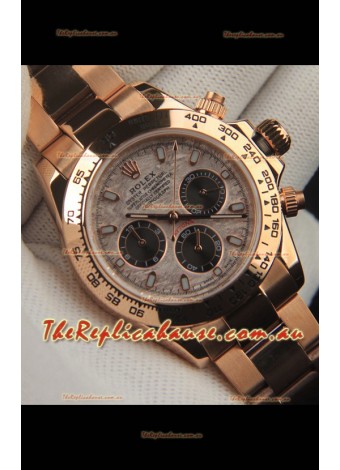 Rolex Daytona Japanese Movement Gold Casing Replica Watch in Meteorite Pattern Dial 
