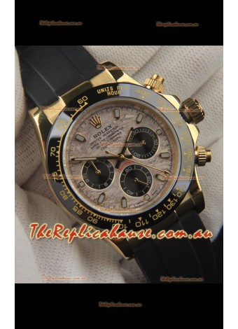 Rolex Daytona Japanese Movement Gold Casing Replica Watch in Meteorite Pattern Dial 