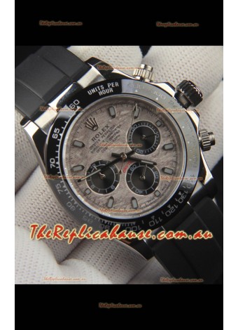 Rolex Daytona Japanese Movement Steel Casing Replica Watch in Meteorite Pattern Dial