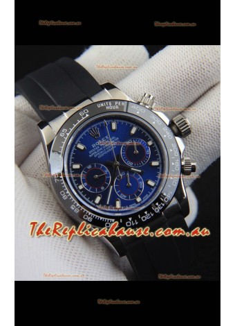 Rolex Daytona Japanese Movement Steel Casing Replica Watch in Blue Dial