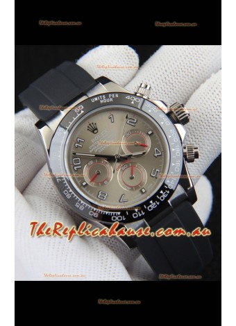 Rolex Daytona Japanese Movement Steel Casing Replica Watch in Grey Dial
