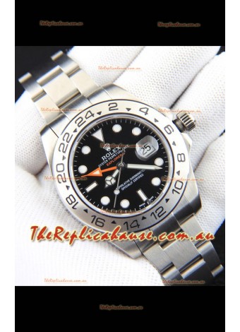 Rolex Explorer II Japanese Movement Replica Watch in Steel Casing Black Dial