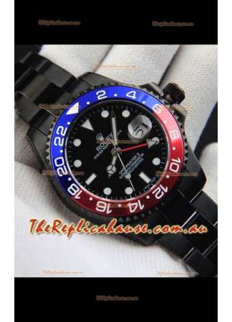 Rolex GMT Masters II Japanese Movement Replica Watch in PVD Casing 