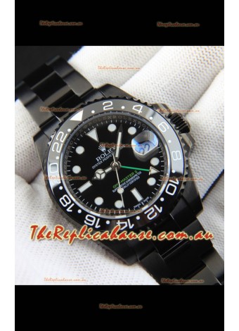 Rolex GMT Masters II Japanese Movement Replica Watch in PVD Casing 