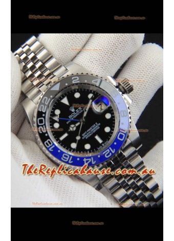 Rolex GMT Masters II Japanese Movement Replica Watch Steel Case Black Dial