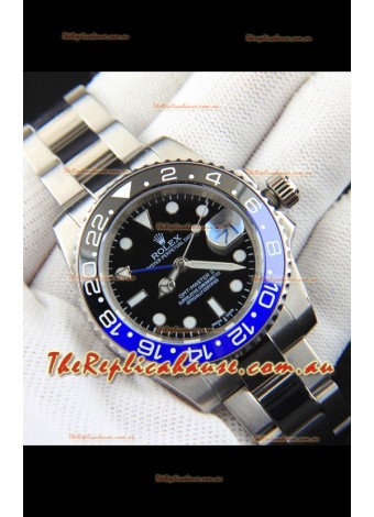 Rolex GMT Masters II Japanese Movement Replica Watch Steel Case Black Dial