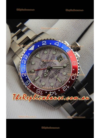 Rolex GMT Masters II Japanese Movement Replica Watch Steel Case Meteorite Pattern Dial