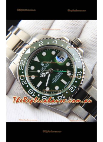 Rolex GMT Masters II Japanese Movement Replica Watch Steel Case Green Dial