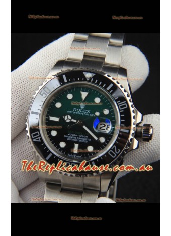 Rolex Sea Dweller Japanese Movement Replica Watch Green Dial 43MM